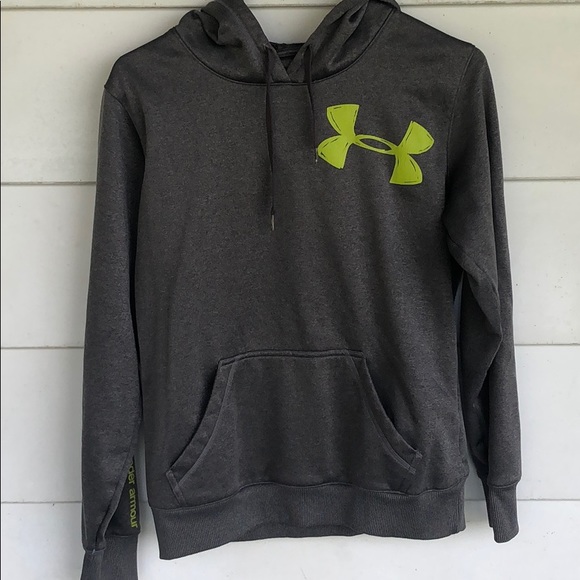 Under Armour Tops - Under armor heather gray with lime green branding